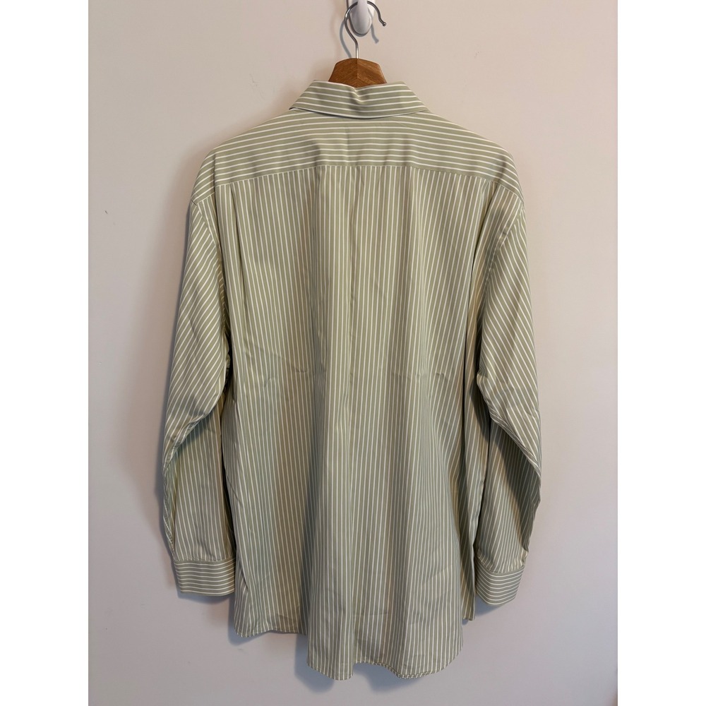 Lacoste Mens Striped Long Sleeve Button Down Shirt Green White Size 44 - Picture 5 of 6